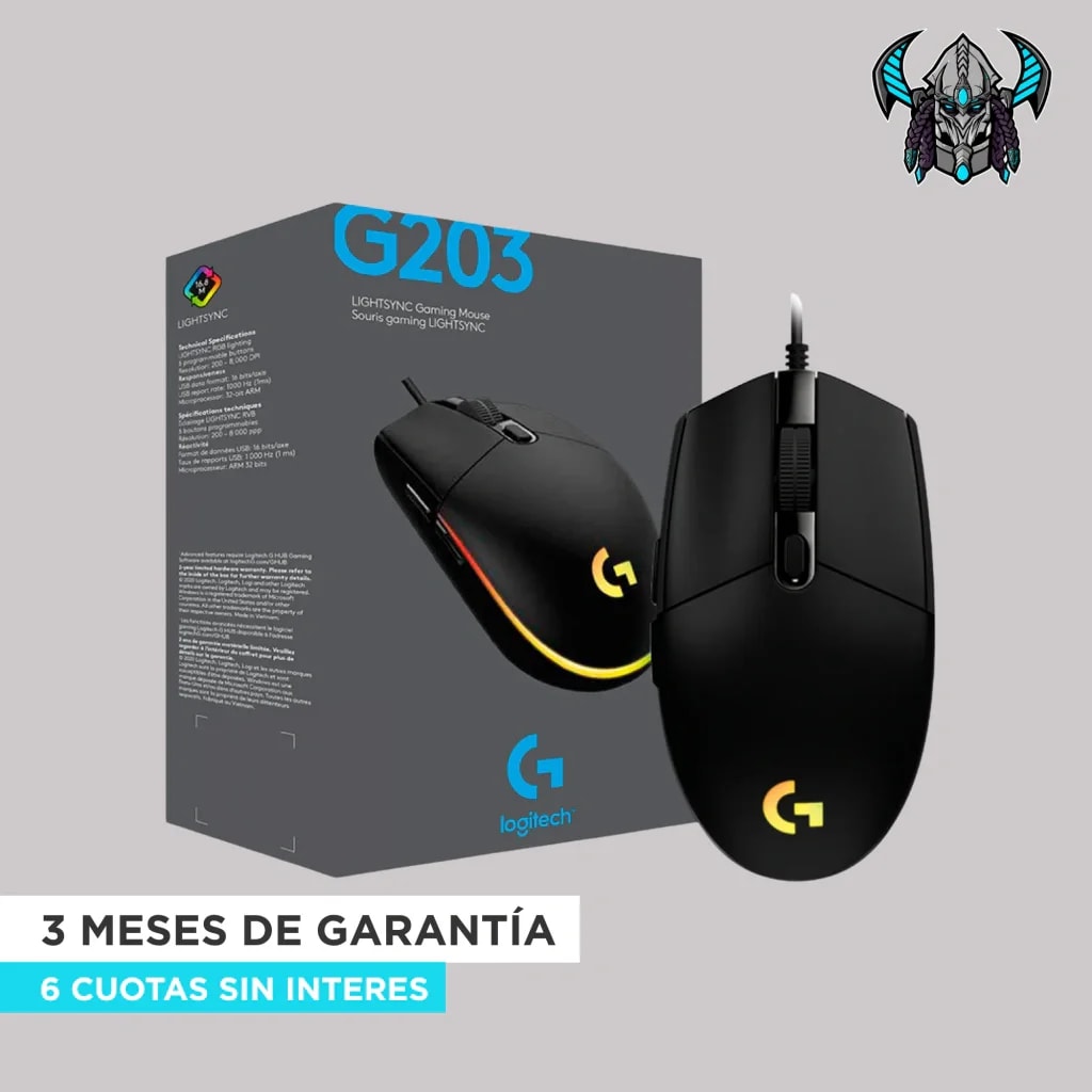 MOUSE LOGITECH G203 LIGHTSYNC BLACK